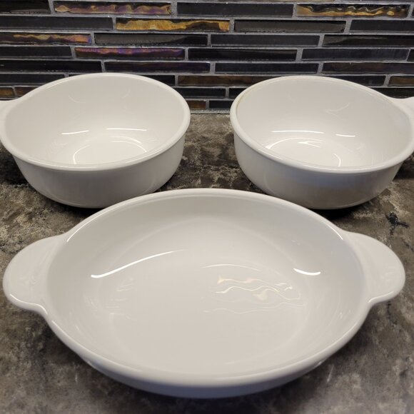 SET OF (3) PYREX GRAB IT BOWLS CORNING WARE VINTAGE 1970s ROUND OVAL GLASS LIDS - Picture 3 of 15